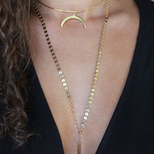 Long Y Necklace Wrap Around Necklace Gold Necklace - Etsy