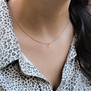 Tiny Letter Necklace, Dainty Initial Necklace, Personalized Necklace, Minimal Initial Necklace, Tiny Initial Necklace, Gold Name Necklace