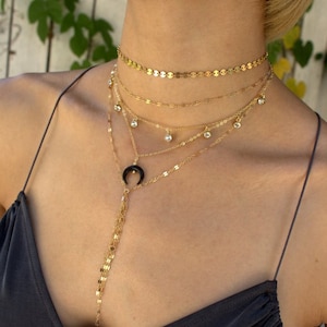 Layering Necklace Set, Minimal Layering Necklaces, Gold Layering Necklace Set, dainty layering Necklace, Gold Necklace Set, dainty layering