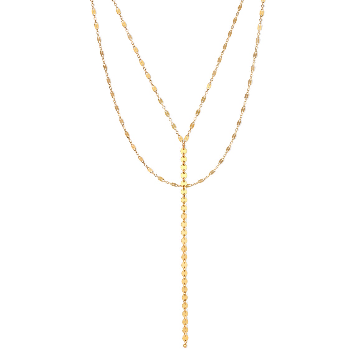 Y Necklace Lariat Necklace Double Strand Lariat Necklace Etsy