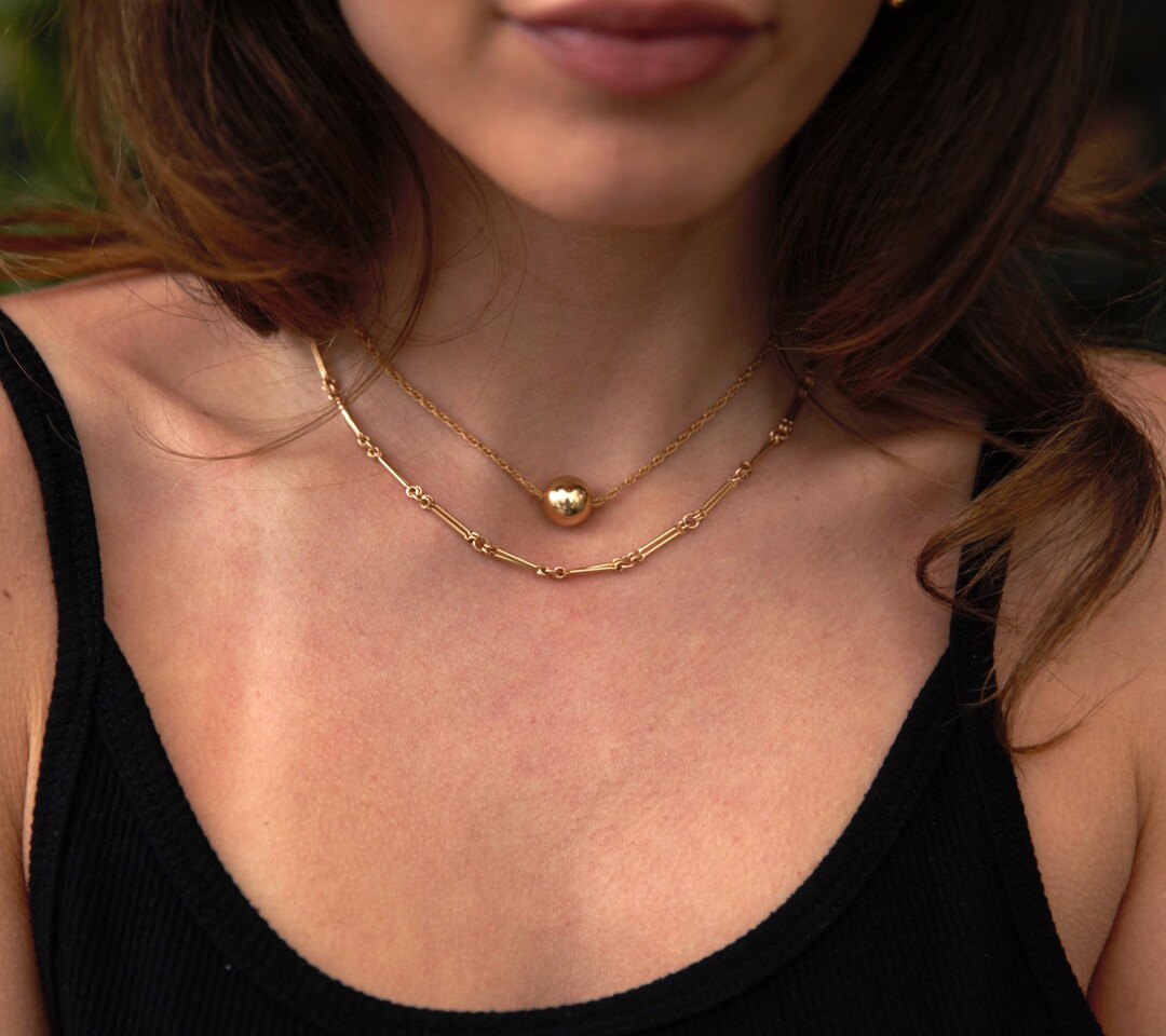 CCB Ball Necklace - Worn Gold