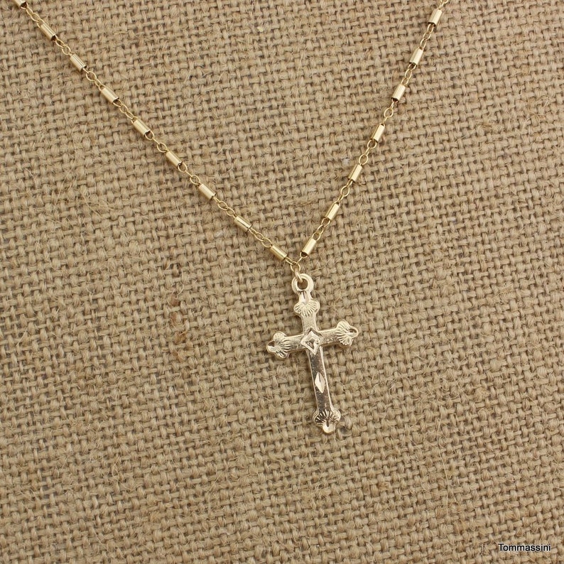 Delicate Cross Necklace Layered Cross Necklace Dainty Cross Etsy