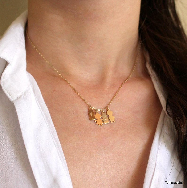 Gift for Mom Boy and Girl Necklace Initial Necklace Etsy