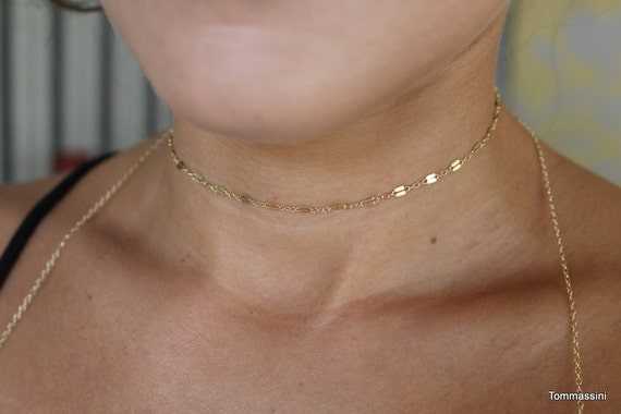 Gold Choker Silver Chain Choker Dainty Choker Delicate Gold Choker
