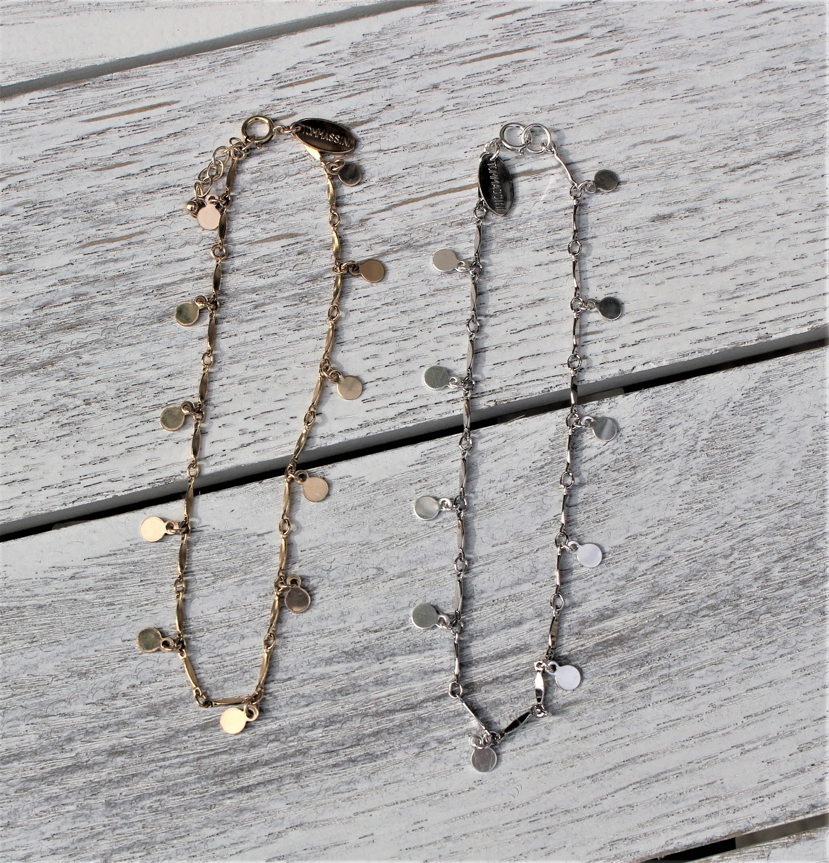 【TommassiniJewelry】 Dainty Disc Dangle anklet Dainty Disc Dangle Anklets*dangle Drop Anklets*charm Anklets