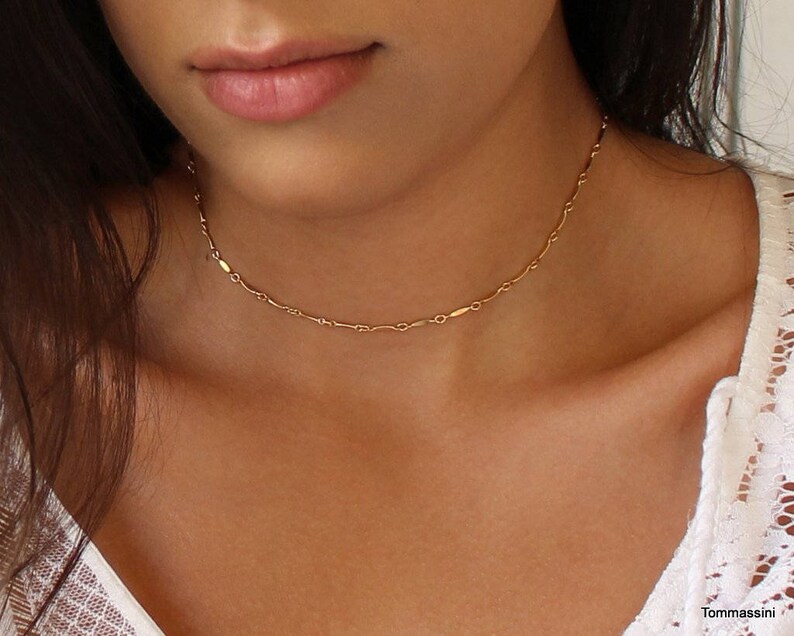 Thin Chain Choker Gold Dainty Choker Delicate Choker Etsy