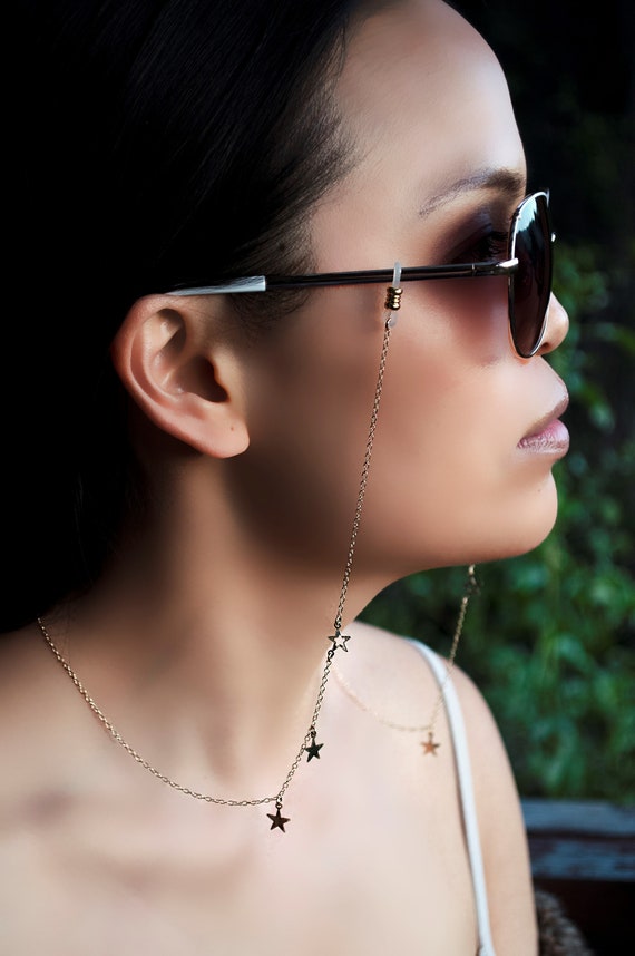 Catena Per Occhiali A Forma Di Stella - Collana Portaocchiali Elegante E Antiscivolo, Lunghezza 70 Cm