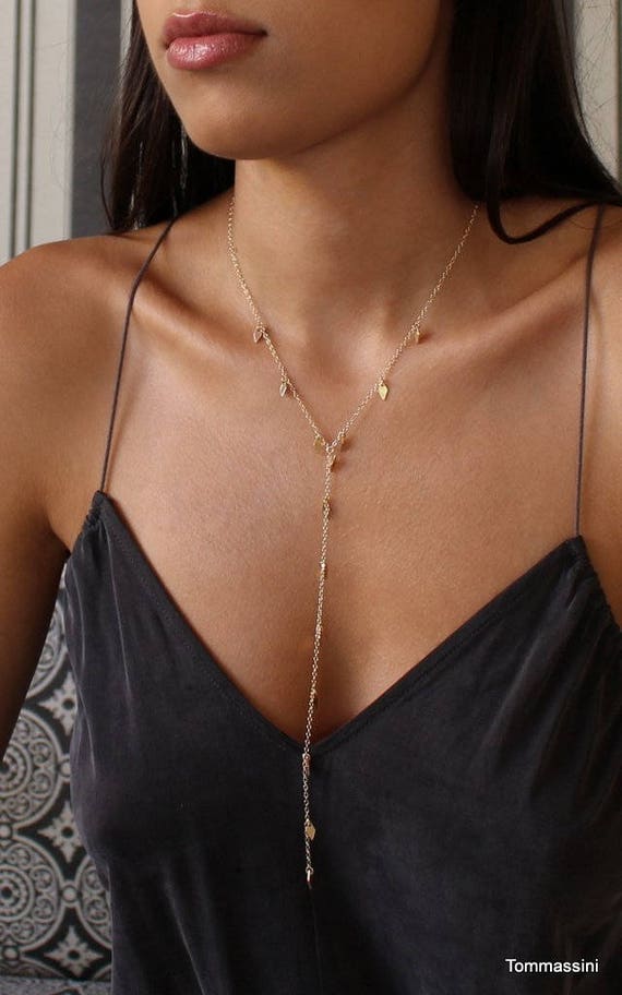 Diamond Shape Dangle Charm Y Necklace Y Necklace Charm Necklace