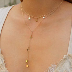 Y necklace, Star Y necklace, Gold or Silver Star Y necklace, lariat necklace, Cameron Diaz necklace, dainty y necklace, minimal necklace,