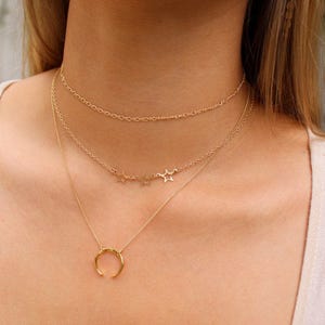 Minimalist star necklace, Three Star Necklace, Delicate Star Necklace, Dainty Star Necklace, Layering Necklace, Tiny Star necklace, star image 4