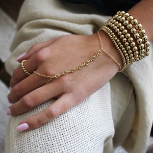 Gold Hand Chain Bracelet, Finger Chain Bracelet, Hand Chain, Layer Ring Bracelet, finger bracelet, Crystal Bracelet Ring, Hand Jewelry