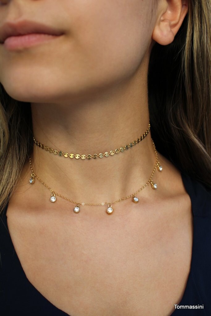 Gold Choker Necklace tattoo Choker Gold Filled Sterling Etsy