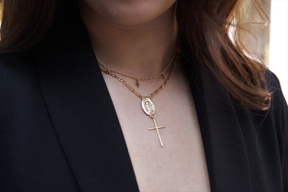 Dainty virgin mary necklace deals