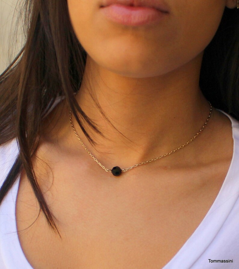 Minimalist Necklace Dainty Necklace Single Bead Etsy