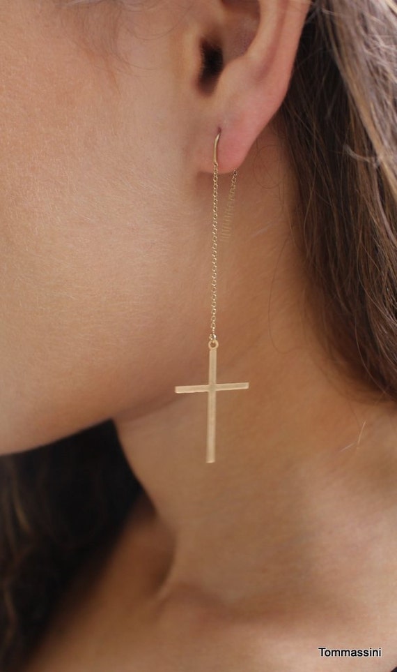 Cross threader earrings sale