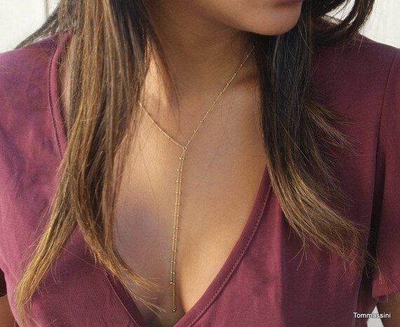 Dainty lariat best sale necklace
