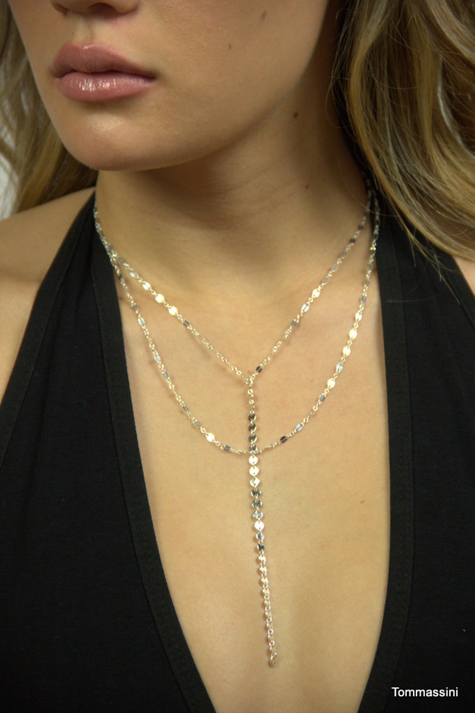 Y Necklace Lariat Necklace Double Strand Lariat Necklace Etsy