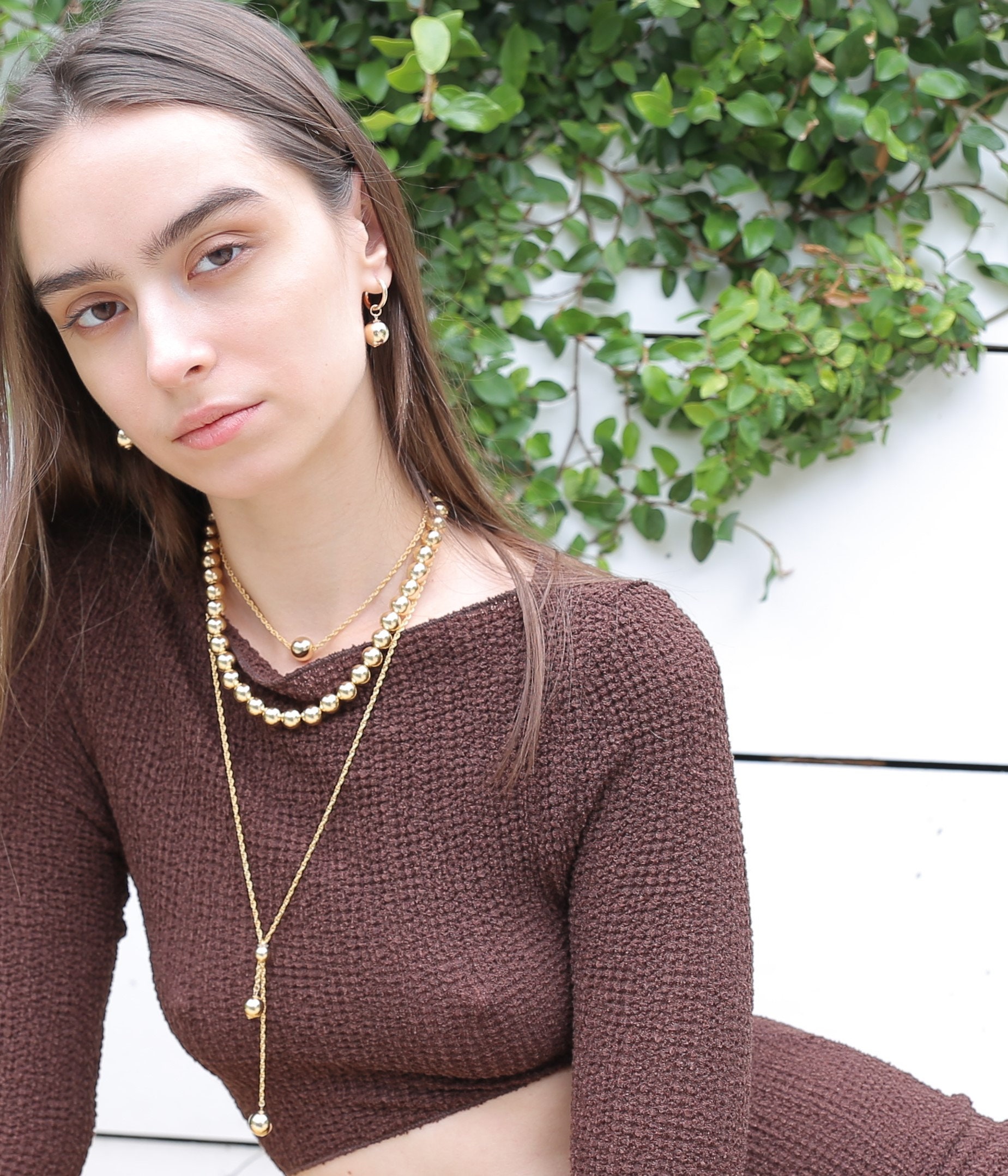【TommassiniJewelry】Chunky Ball Lariat Yネックレス Double Ball Link Drop Lariat Necklace, Chunky Ball Lariat