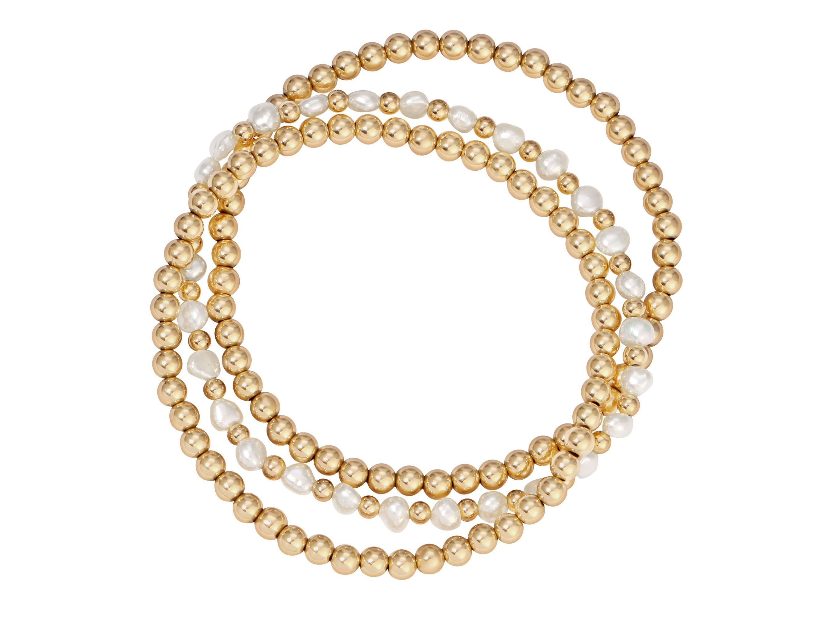 Braccialetti Iniziale Donna - Set 6 Pezzi In Oro 18 Carati, Perle