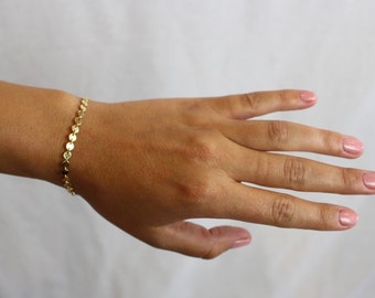 Disc Chain Bracelet | Layering Bracelet |Dainty Gold Bracelet | silver Bracelet | Minimalist  Bracelet| coin chain bracelet |dainty bracelet