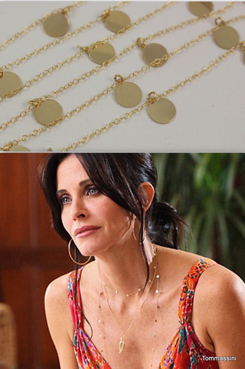 Dainty Necklace Gold Filled Necklace Discs Long Gold Etsy