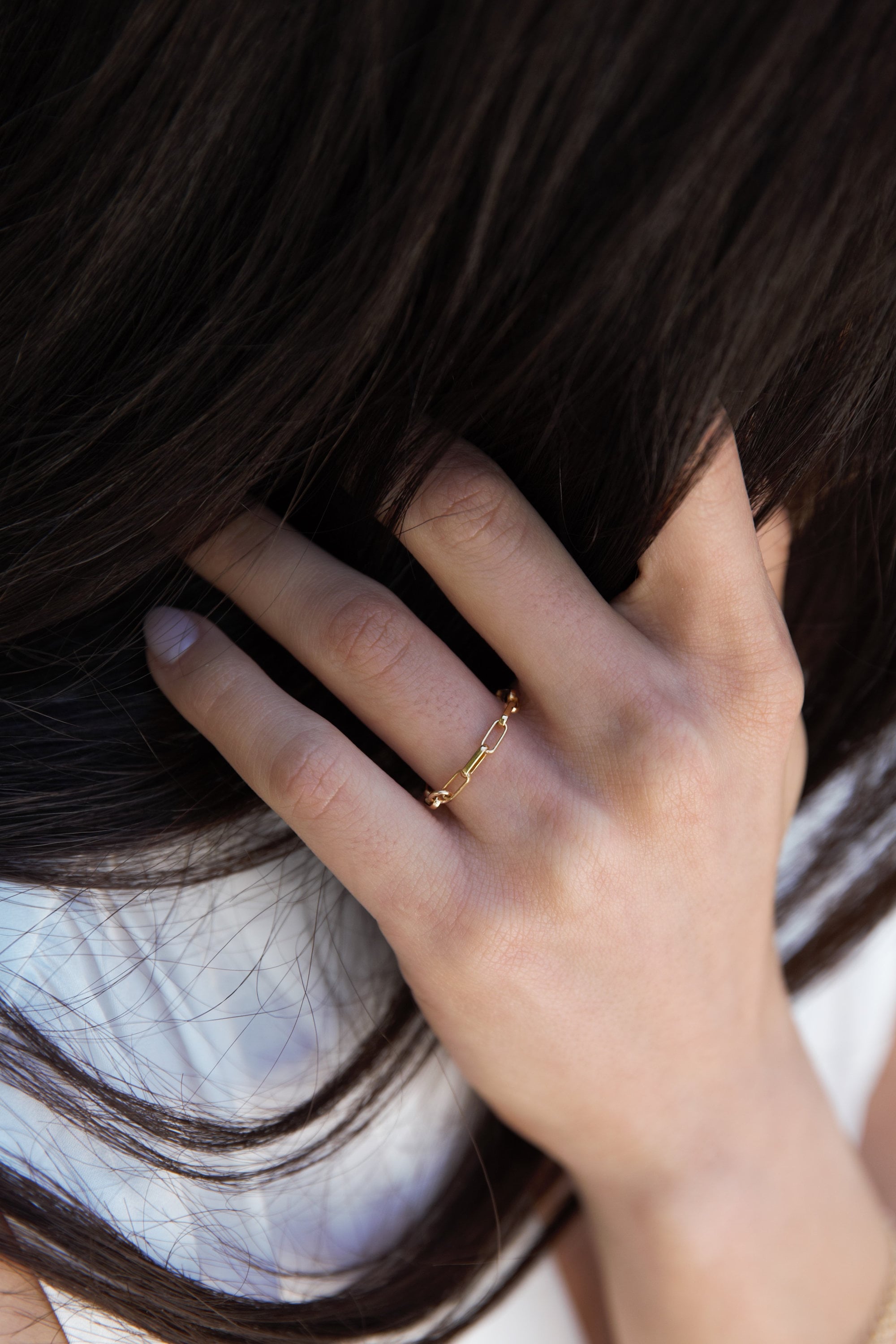 Paper Clip Chain Ring * Link Chain Ring * Gold Filled Chain