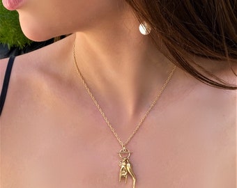 Gold Mano Cornuto Hand Horn Charm Necklace * 14k Gold Filled or Silver * Good Luck Necklace * Italian Horn * Hand Charm Pendant * Birthstone