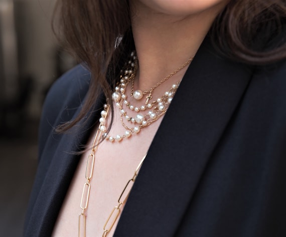 Multi-strand Layered Necklaces, Pearl Beaded Necklace