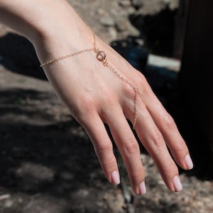 Crystal Dainty Hand Chain * Gold Fill Hand Chain Bracelet * Festival Jewelry * Bohemian Finger Bracelet * Layered Ring Bracelet * Hand