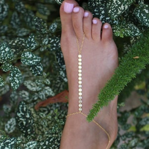 Anklet Foot Chain Toe Ring * Toe Ring Barefoot Sandals * Foot Jewelry * Barefoot Sandal * Beach Wadding Shoes * Dainty Slave Anklet