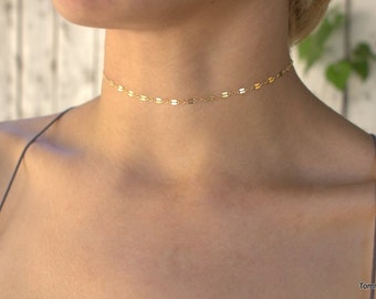 Gold Choker | Gold Chain Choker | Dainty Choker | Delicate Gold Choker | Minimalist Necklace | Layering Necklace | Minimal Choker | Layer