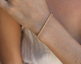 Box Chain Bracelet - Layered Chain Bracelet - Gold or Silver Chain Bracelet