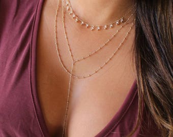 Set di collane a strati con cristalli Swarovski, argento sterling o placcato oro