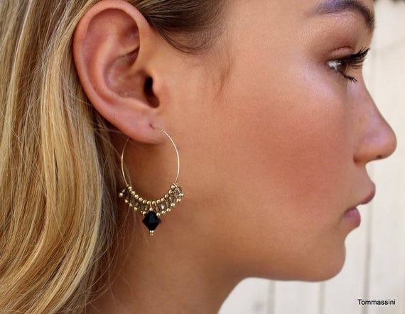 Chandelier Hoop Earrings Crystal Hoop Earring Swarovski Hoop