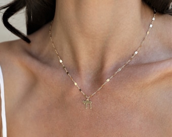 Tiny Chai Necklace - 14k Gold Jewish Jewelry - Silver Chai Choker - Dainty Jewish Jewelry - Bat Mizva Hanukkah Gift - Chanuka Chai Gor Her