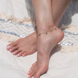 Tiny Cross Anklet * Dangle Cross Charm Anklet * Beach Anklet * Foot Wear * Foot Accessories * Cross Ankle Bracelet * Foot Bracelet * Summer