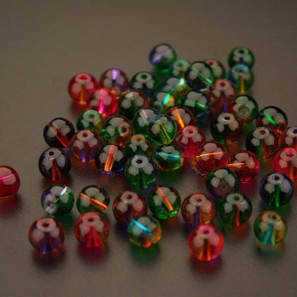 1 lot of 50 glass beads. (ref:3282).