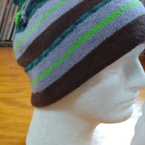 Double Brim Knit Tube Hat w/adjustable drawstring (Adult Large)