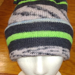 Double Brim Knit Tube Hat w/adjustable drawstring (Adult Largel)