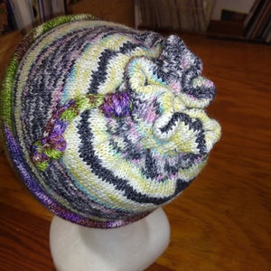 Double Brim Knit Tube Hat w/adjustable drawstring (Adult Small)