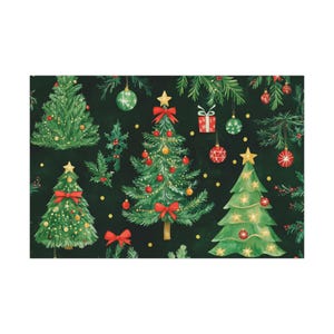 Vintage Christmas Wrapping Paper: Classic Holiday Trees & Ornaments