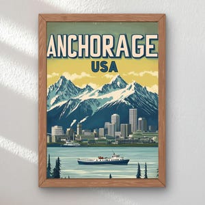 Anchorage Art Print, Anchorage Poster Print, PRINTABLE, DOWNLOAD, Digital Download, Chicago Wall Decor, Printable Art, Anchorage Print