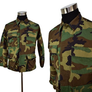 Vintage Us Military Camouflage Jacket Large Regular Army Etsy