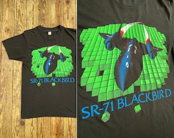 Maglietta vintage Lockheed SR-71 Blackbird 1989 PICCOLA / originale anni '80, aeronautico, aerospaziale, aeronautica militare statunitense, NASA, aviazione digitale