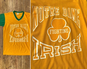 Vintage 70s 80s NOTRE DAME Fighting Irish Athletic T-Shirt Medium | NCAA college basketball football Indiana alumni 1970s game day jersey