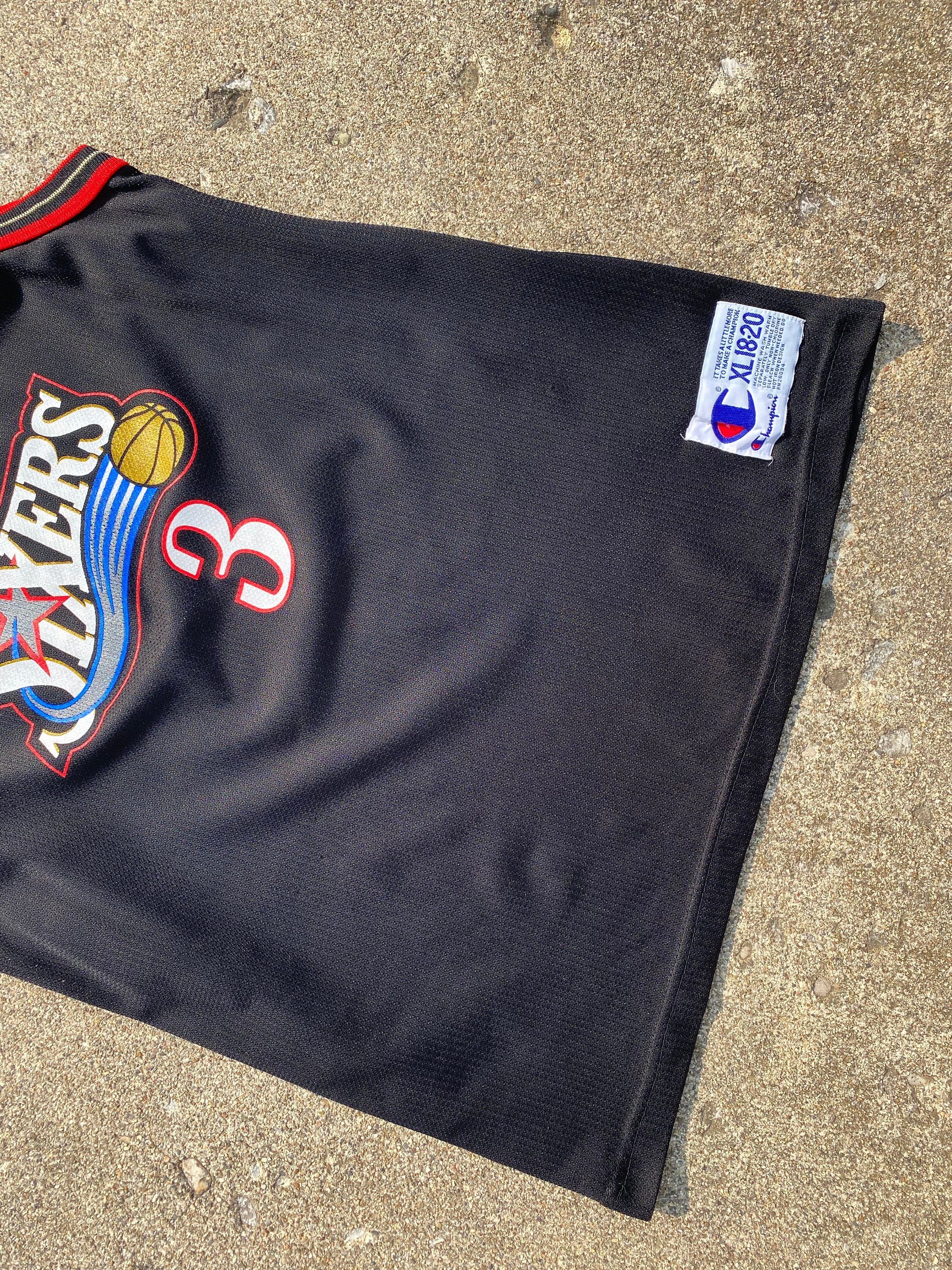 Original 90s Allen Iverson 76ers Champion Jersey Adult SMALL Original 90s Allen Iverson 76ers Champion Jersey Adult SMALL