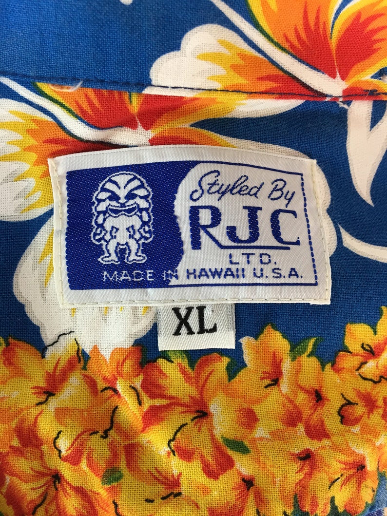 Vintage 70s 80s HAWAIIAN Button-Down Pocket Shirt XL Aloha Vacation Island Dolphins Lei Dad 1970s Floral RJC