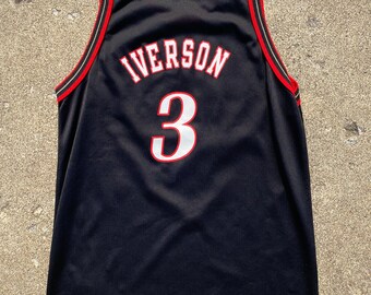 Original 90s Allen Iverson 76ers Champion Jersey Adult SMALL Original 90s Allen Iverson 76ers Champion Jersey Adult SMALL