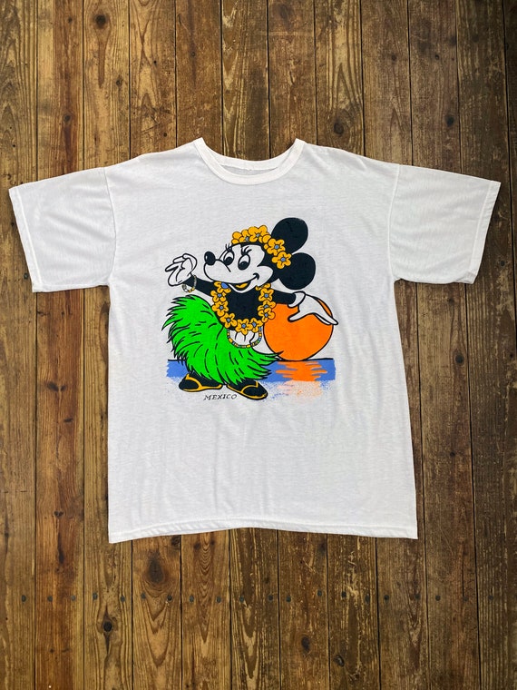 Vintage 80s 90s Bootleg Tropical Minnie Mouse T-S… - image 3