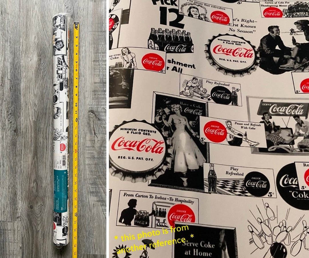 Coke Patterns Vintage 1993 Coca Cola Wallpaper 60sqft NOS Roll Original Retro Coke ...